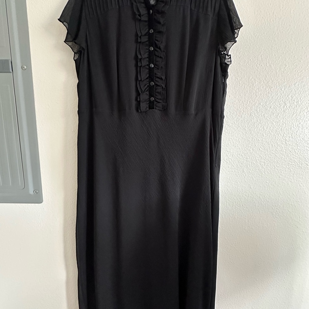 Style & Co. Black Button-Front Midi Dress